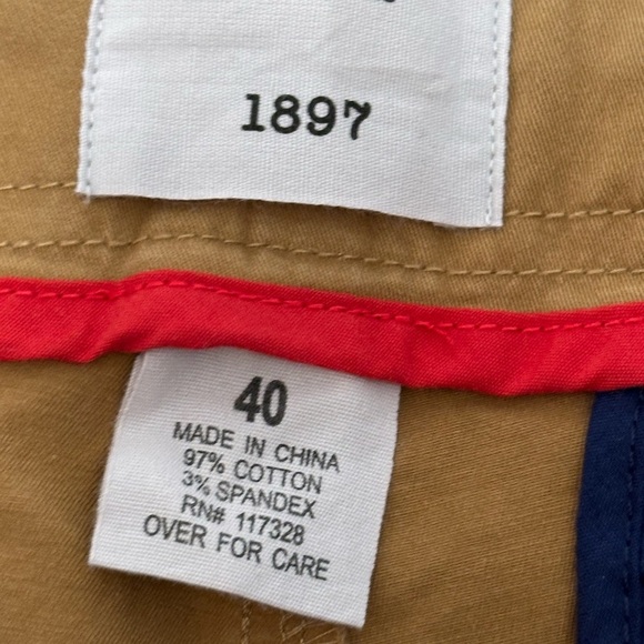 Men's Glinks 1987 Golf 40 XL Chino Khakis Shorts Taupe Stretch Casual NWT - Picture 8 of 8